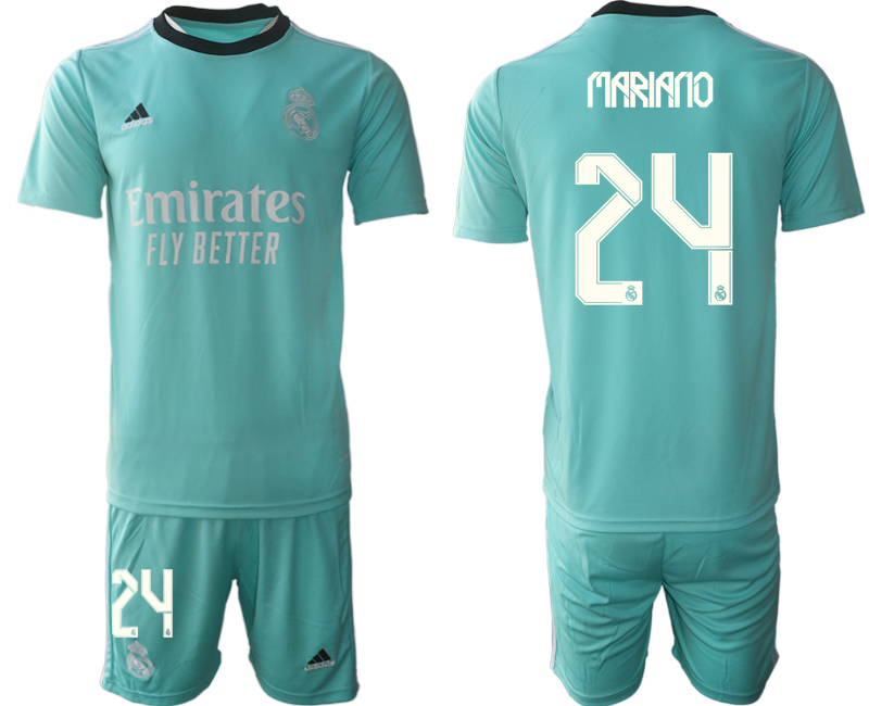 Men 2021-2022 Club Real Madrid second away Light blue #24 Soccer Jersey->real madrid jersey->Soccer Club Jersey